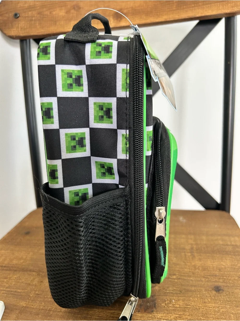 Minecraft Kids' Creeper Lunch Bag - Green NWT insulated tote bag drink holder